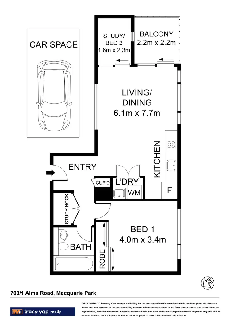 Floorplan of Homely apartment listing, 703/1 Alma Road, Macquarie Park NSW 2113