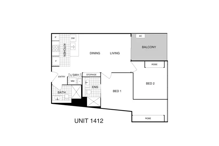 Floorplan of Homely apartment listing, 296/15 Bowes Street, Phillip ACT 2606
