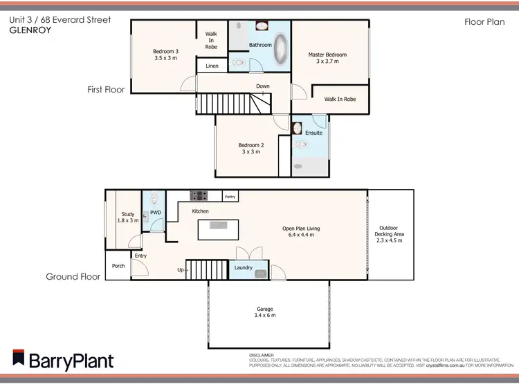 Floorplan of Homely townhouse listing, 3/68 Everard Street, Glenroy VIC 3046