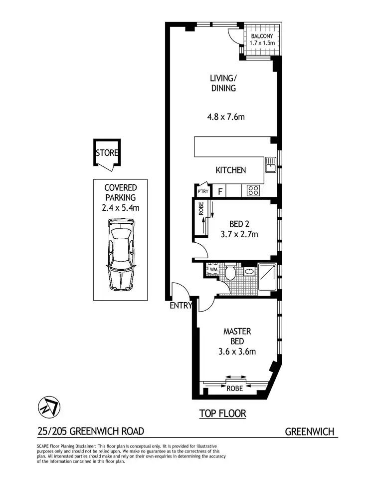 Floorplan of Homely apartment listing, 25/205 Greenwich Road, Greenwich NSW 2065