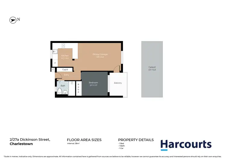 Floorplan of Homely unit listing, 2/27a Dickinson Street, Charlestown NSW 2290