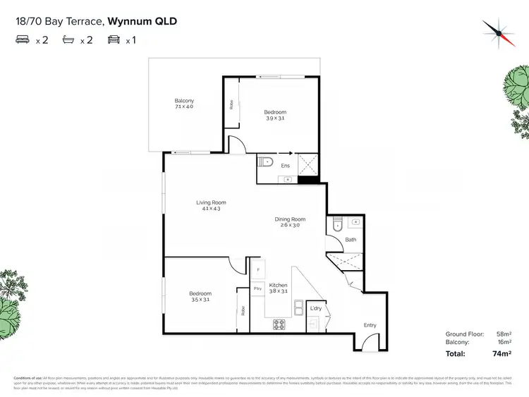 Floorplan of Homely apartment listing, 18/70-78 Bay Terrace, Wynnum QLD 4178