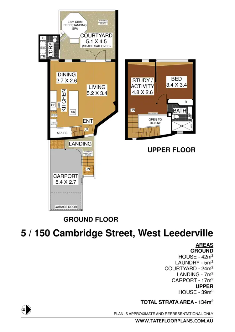 Floorplan of Homely townhouse listing, 5/150 Cambridge Street, West Leederville WA 6007