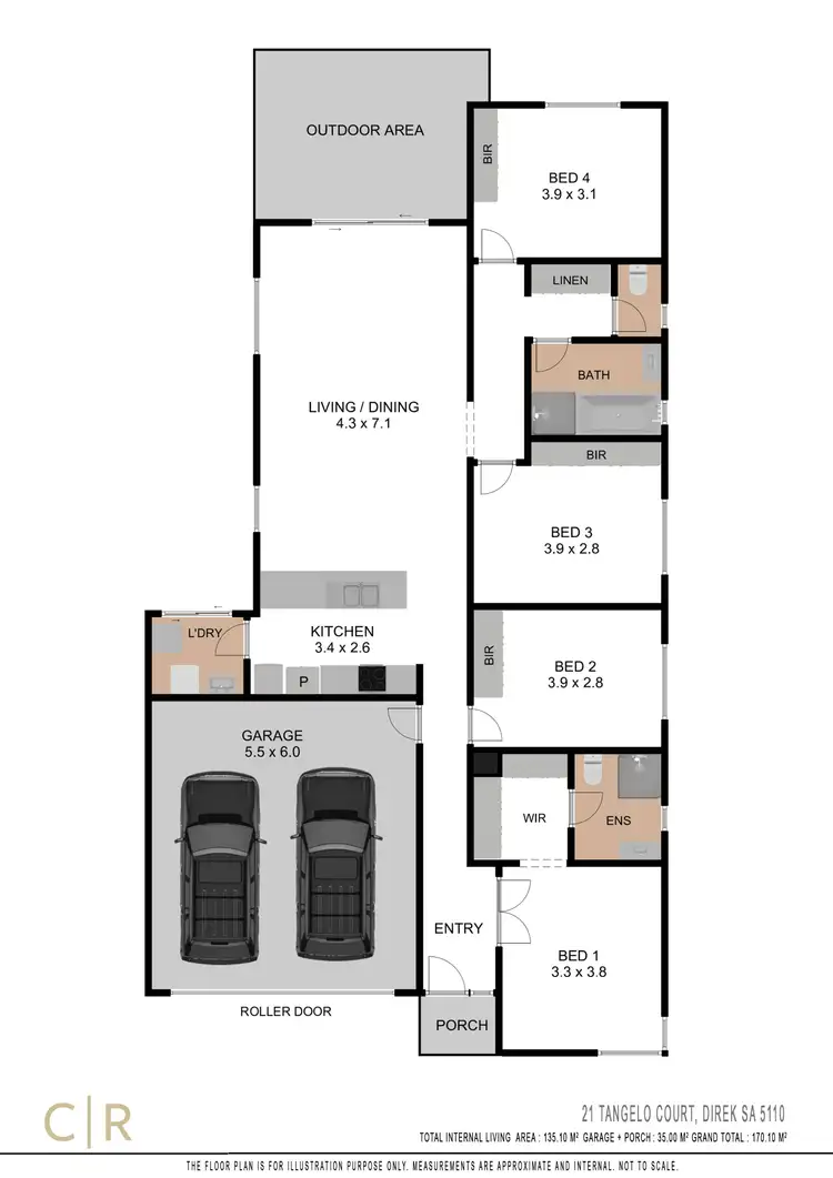 Floorplan of Homely house listing, 21 Tangelo Court, Direk SA 5110
