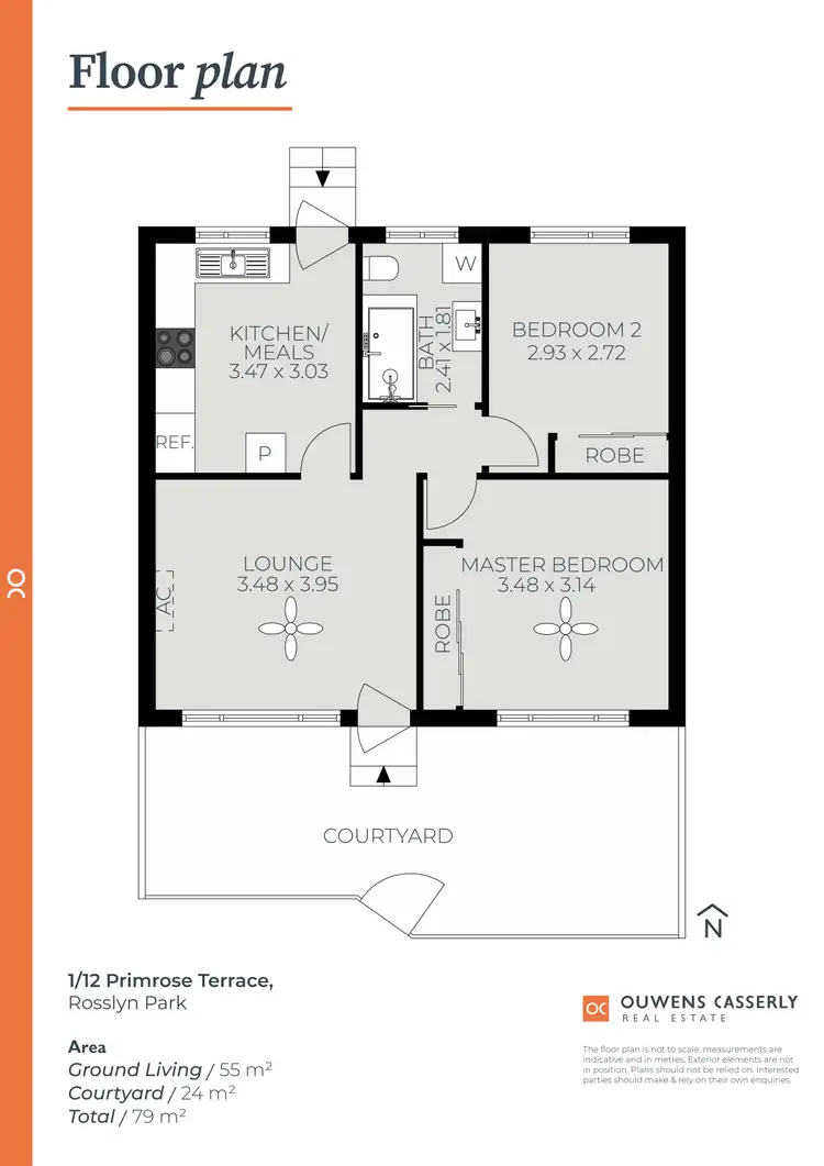 Floorplan of Homely unit listing, 1/12 Primrose Terrace, Rosslyn Park SA 5072
