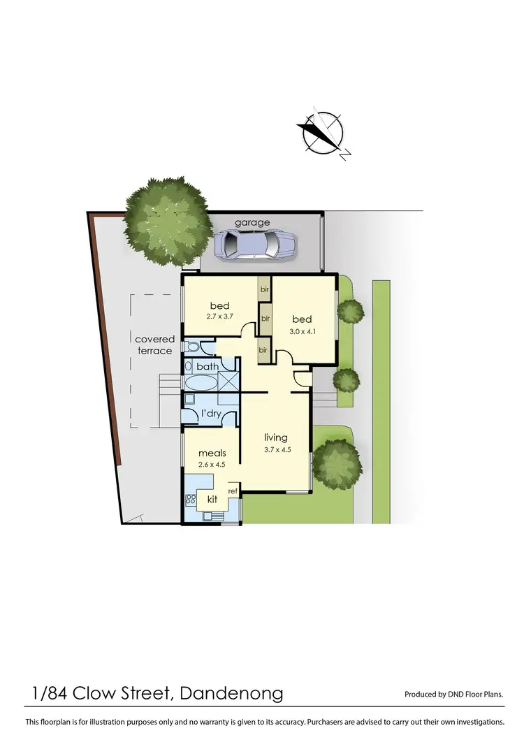Floorplan of Homely unit listing, 1/84 Clow Street, Dandenong VIC 3175