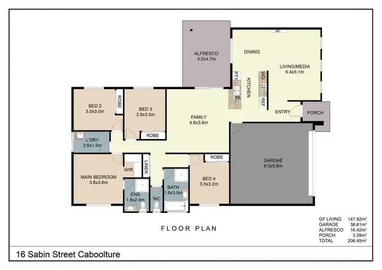 Floorplan of Homely house listing, 16 Sabin Street, Caboolture QLD 4510