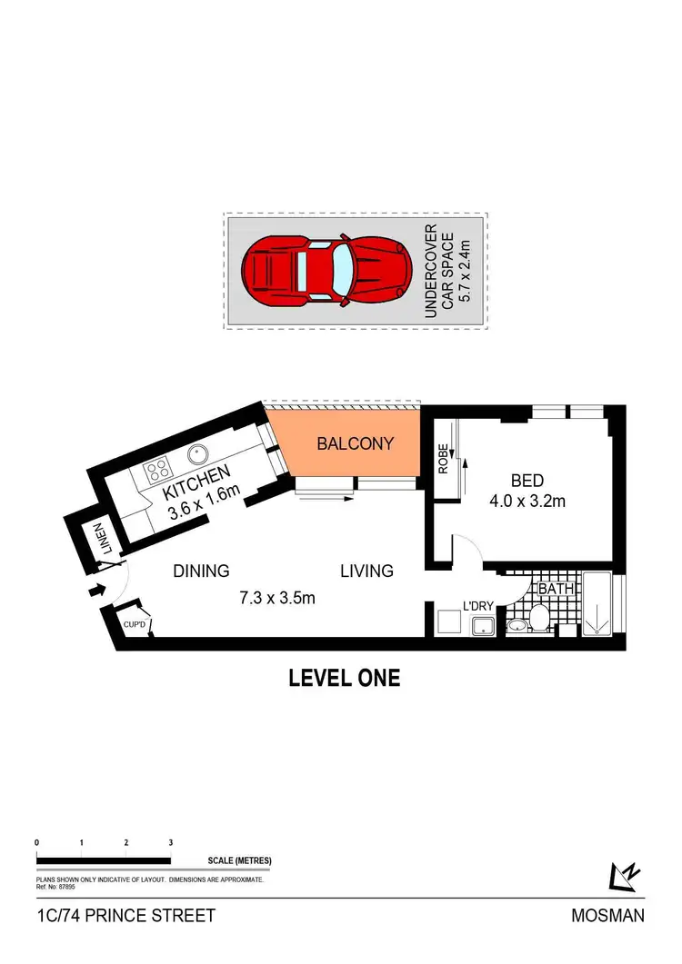 Floorplan of Homely apartment listing, 1C/74 Prince Street, Mosman NSW 2088