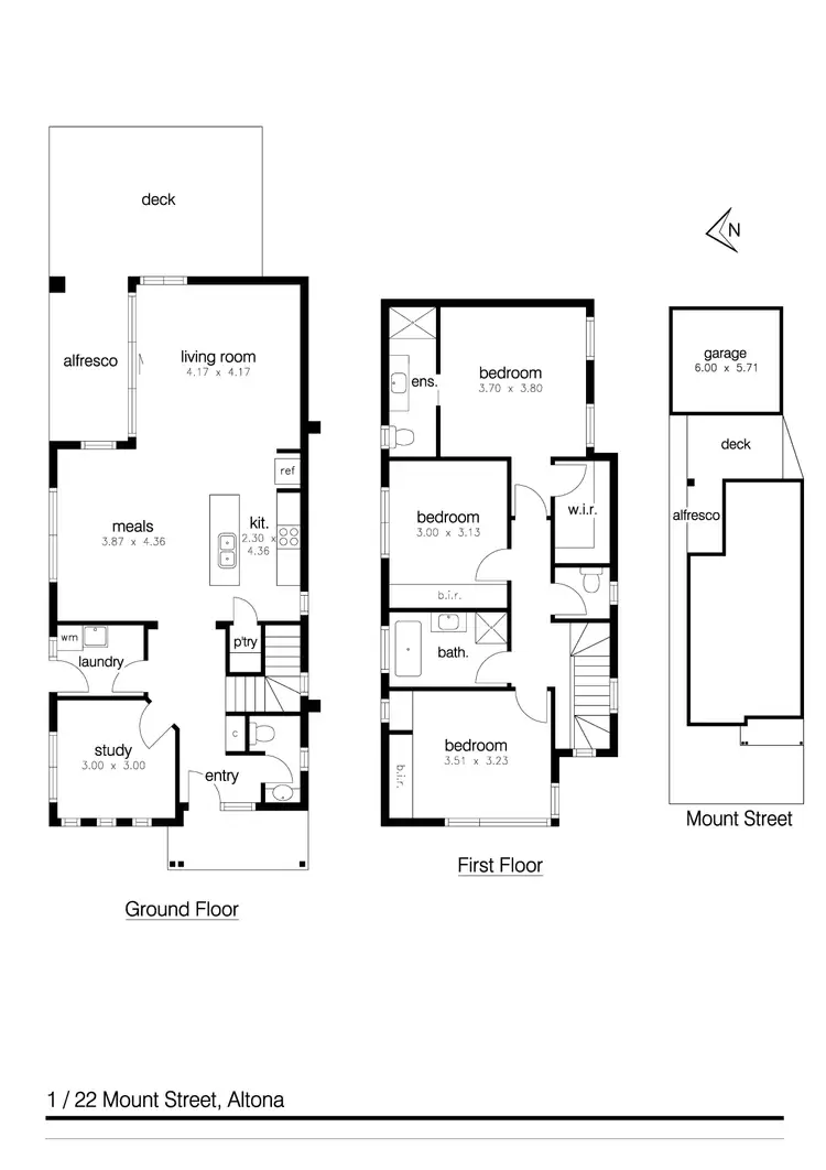 Floorplan of Homely townhouse listing, 1/22 Mount Street, Altona VIC 3018