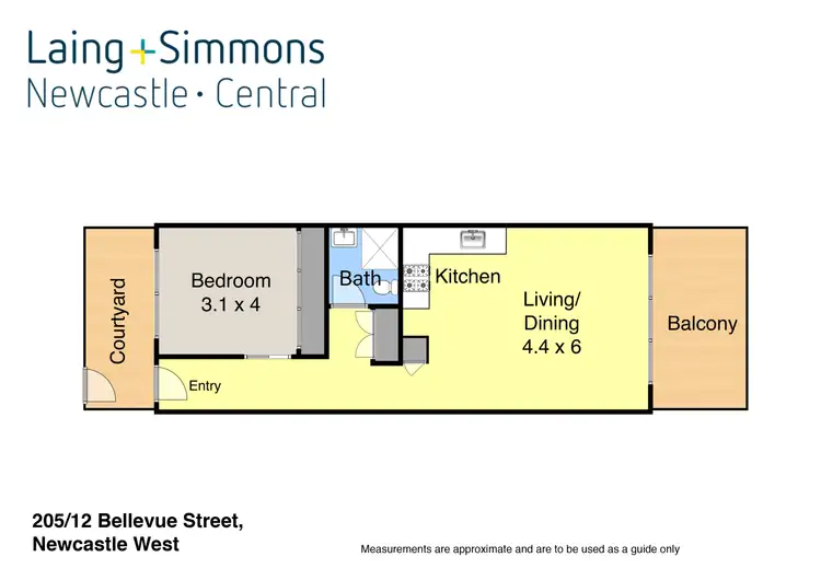 Floorplan of Homely unit listing, 205/12 Bellevue Street, Newcastle West NSW 2302