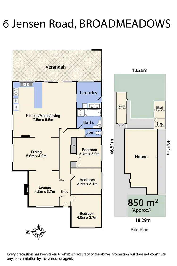 Floorplan of Homely house listing, 6 Jensen Road, Broadmeadows VIC 3047