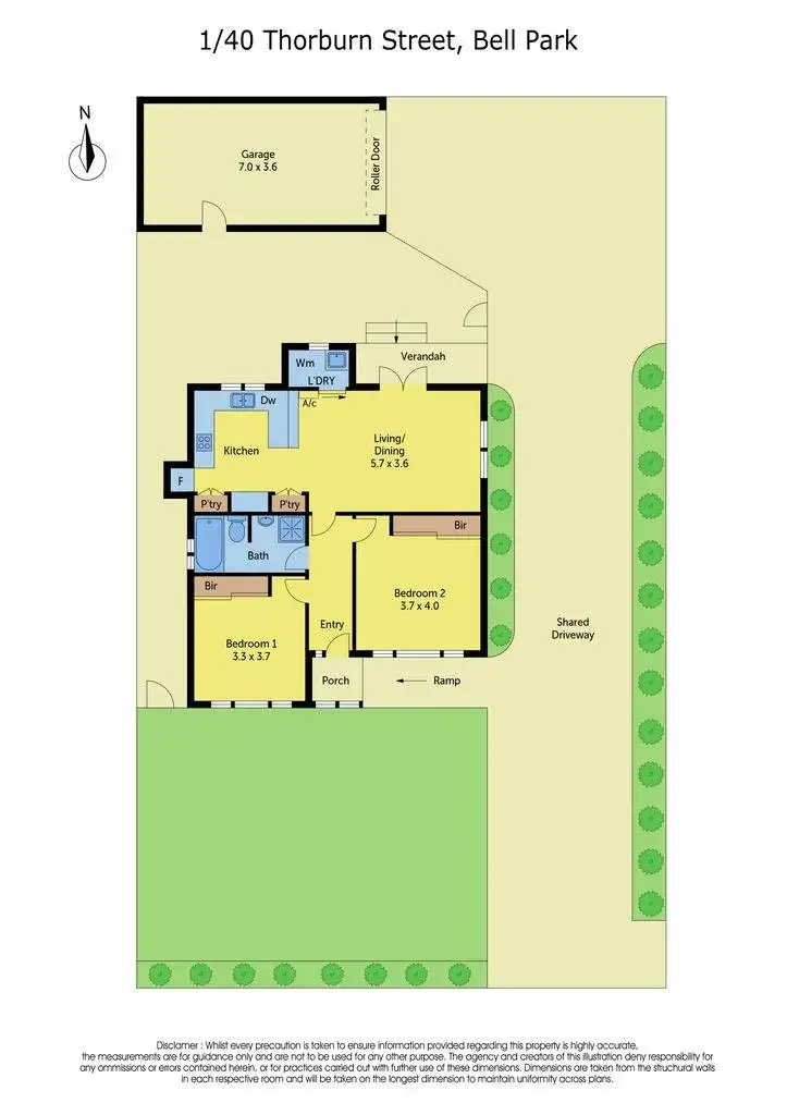 Floorplan of Homely unit listing, 1/40 Thorburn Street, Bell Park VIC 3215