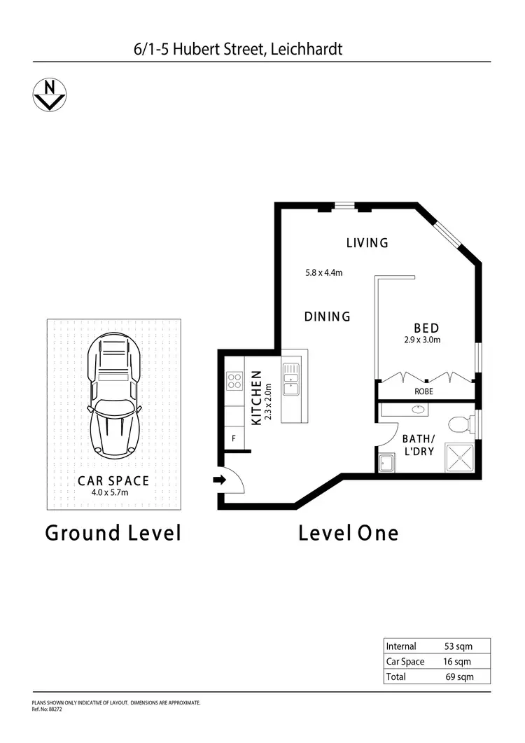 Floorplan of Homely unit listing, 6/1-5 Hubert Street, Leichhardt NSW 2040