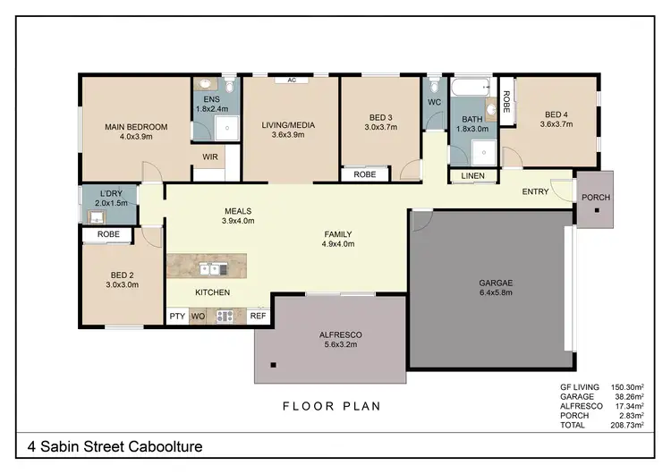 Floorplan of Homely house listing, 4 Sabin Street, Caboolture QLD 4510