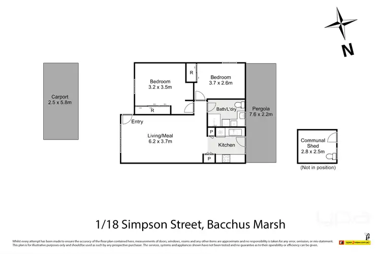Floorplan of Homely unit listing, 1/18 Simpson Street, Bacchus Marsh VIC 3340