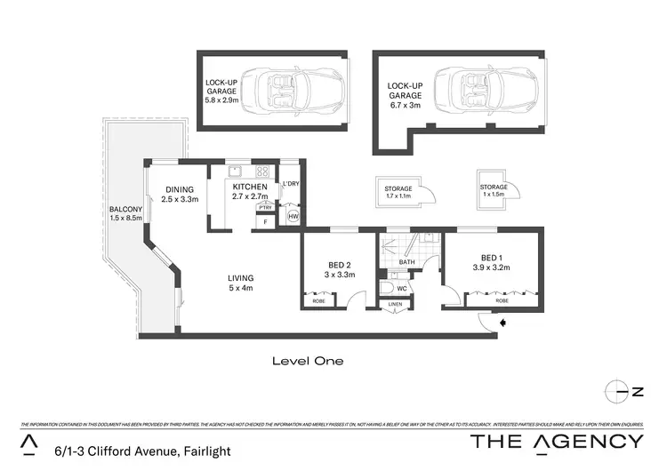 Floorplan of Homely apartment listing, 6/1-3 Clifford Avenue, Fairlight NSW 2094