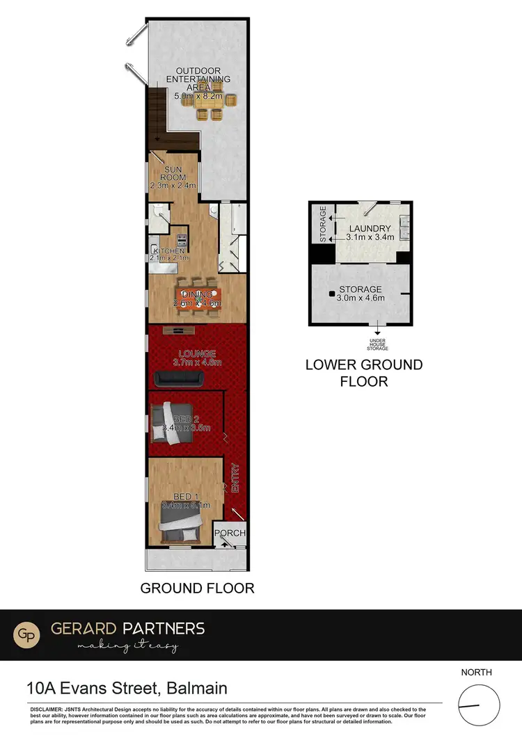 Floorplan of Homely semi-detached listing, 10A Evans Street, Balmain NSW 2041