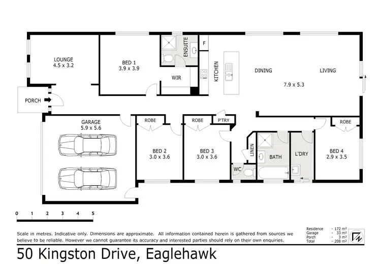 Floorplan of Homely house listing, 50 Kingston Drive, Eaglehawk VIC 3556