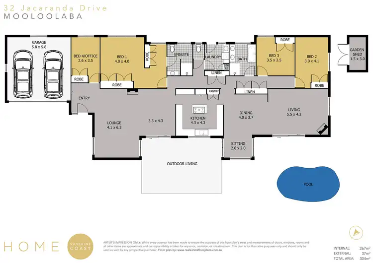 Floorplan of Homely house listing, 32 Jacaranda Drive, Mooloolaba QLD 4557