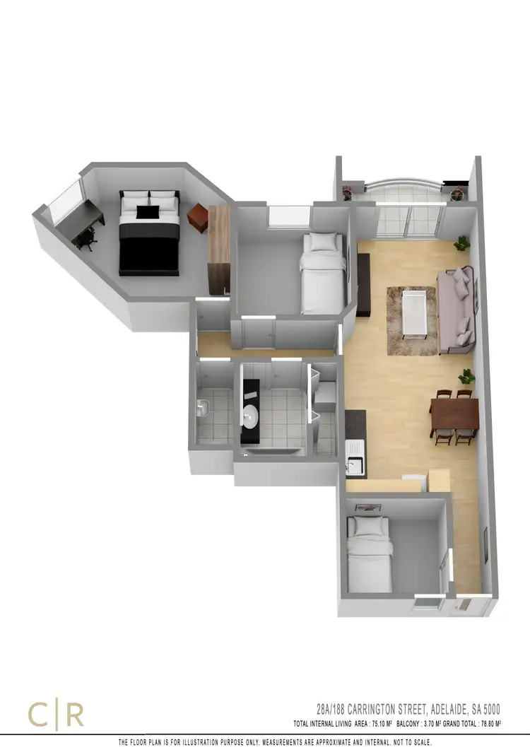 Floorplan of Homely apartment listing, 28A/188 Carrington Street, Adelaide SA 5000