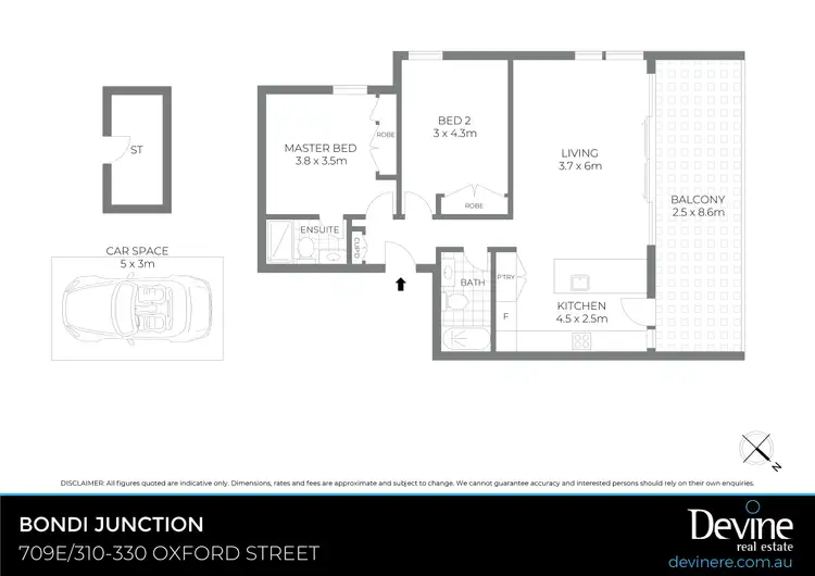 Floorplan of Homely unit listing, 709E/310-330 Oxford Street, Bondi Junction NSW 2022