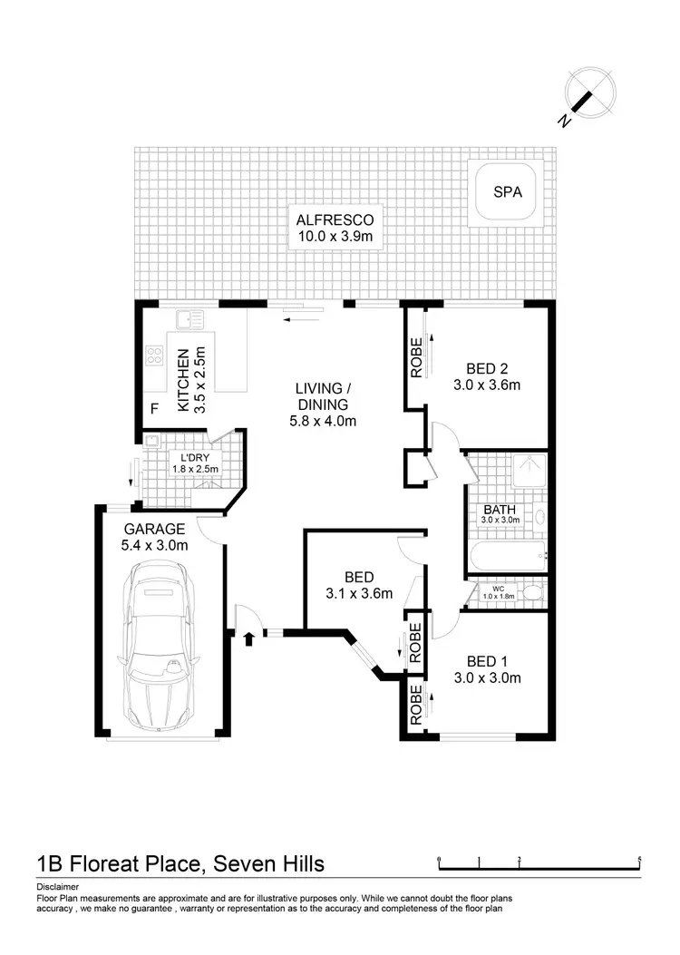 Floorplan of Homely house listing, 1B Floreat Place, Seven Hills NSW 2147