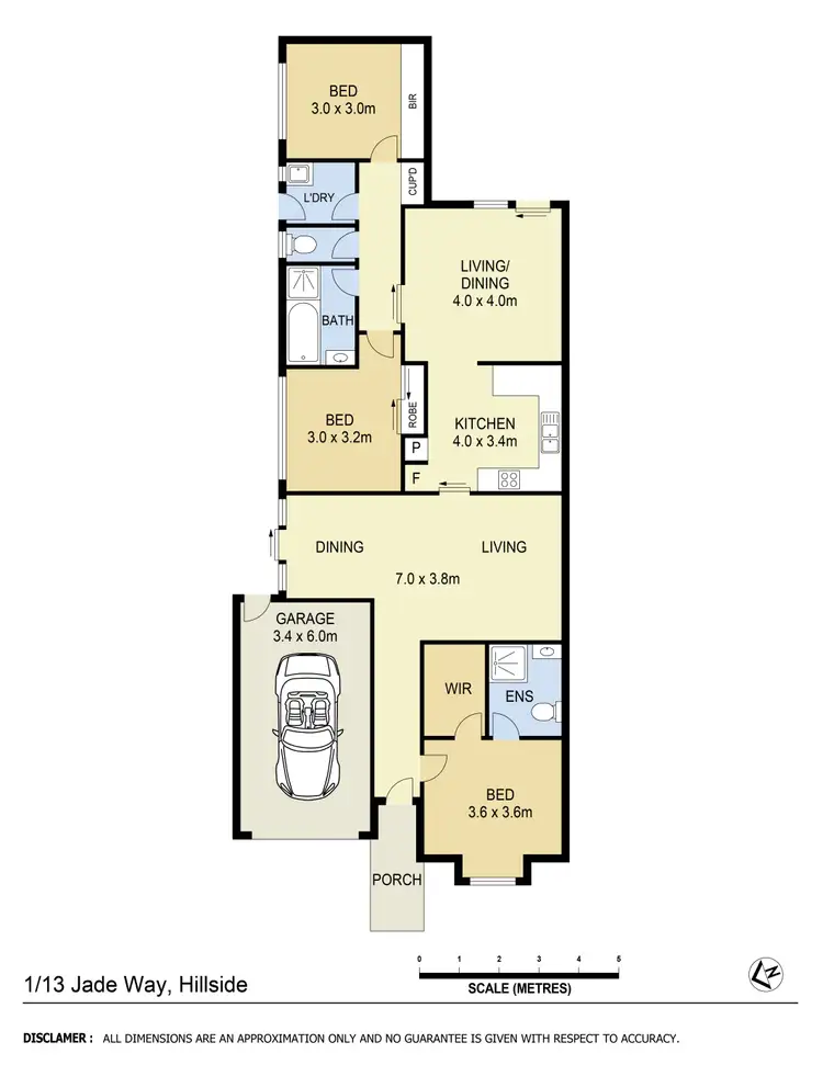 Floorplan of Homely unit listing, 1/13 Jade Way, Hillside VIC 3037