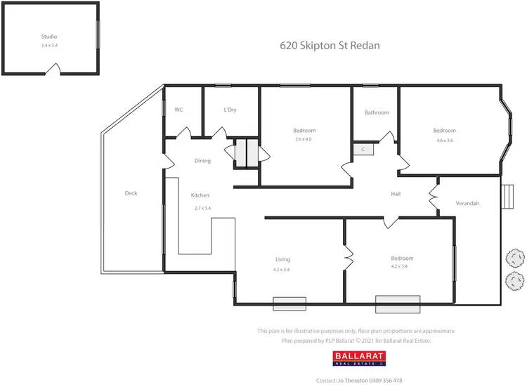 Floorplan of Homely house listing, 620 Skipton Street, Redan VIC 3350