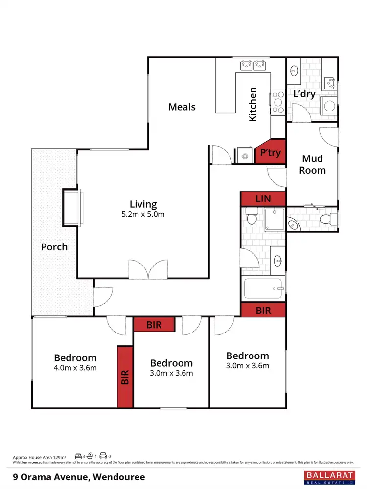 Floorplan of Homely house listing, 9 Orama Avenue, Wendouree VIC 3355