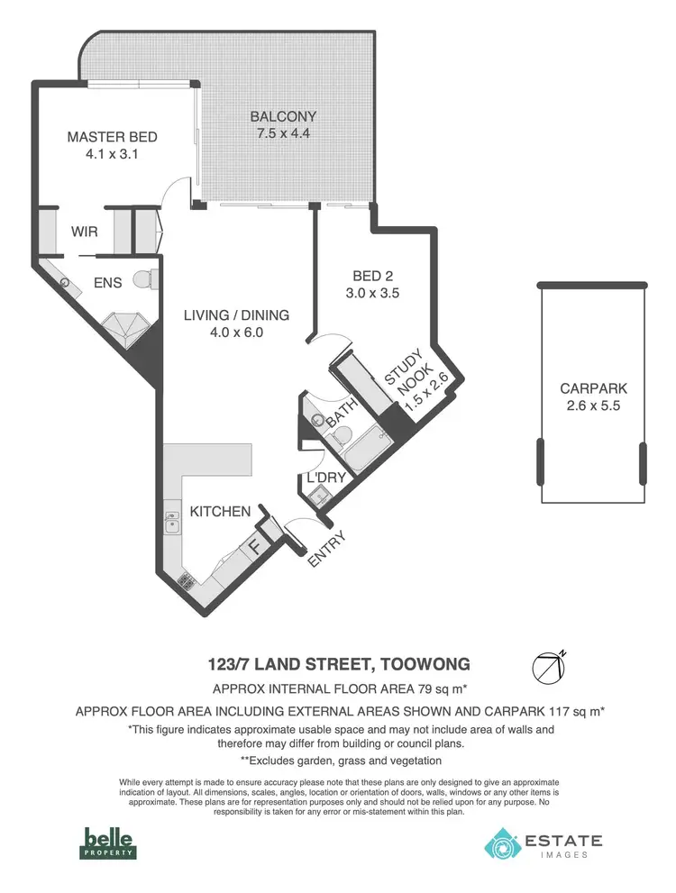 Floorplan of Homely apartment listing, 123/7 Land Street, Toowong QLD 4066