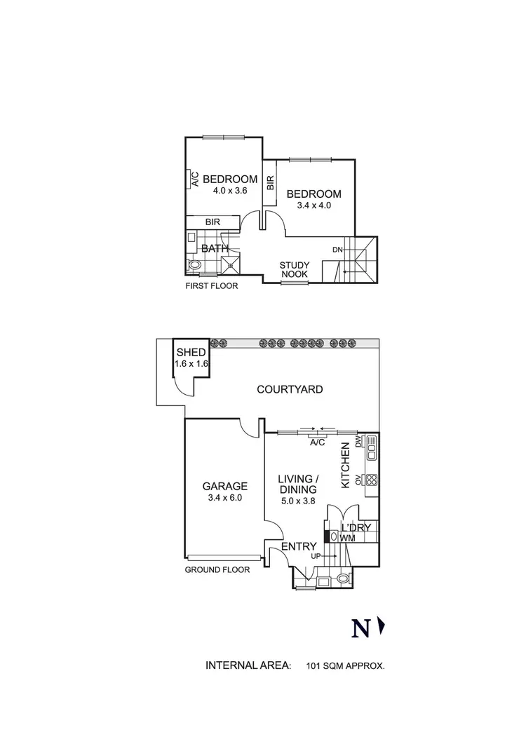 Floorplan of Homely townhouse listing, 2/22 Sefton Street, Pascoe Vale VIC 3044