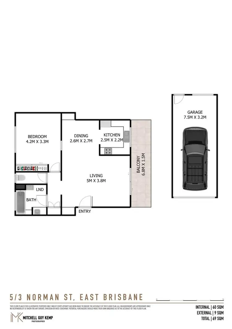 Floorplan of Homely unit listing, 5/3 Norman Street, East Brisbane QLD 4169