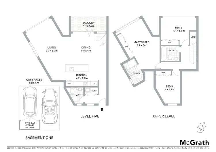 Floorplan of Homely apartment listing, 505/34 Oxley Street, St Leonards NSW 2065