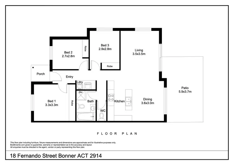 Floorplan of Homely house listing, 18 Fernando Street, Bonner ACT 2914