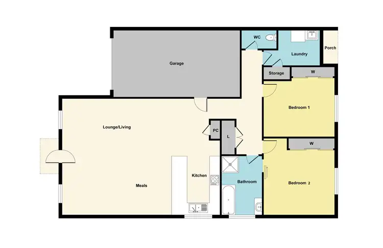 Floorplan of Homely townhouse listing, 43 Wills Street, Maryborough VIC 3465