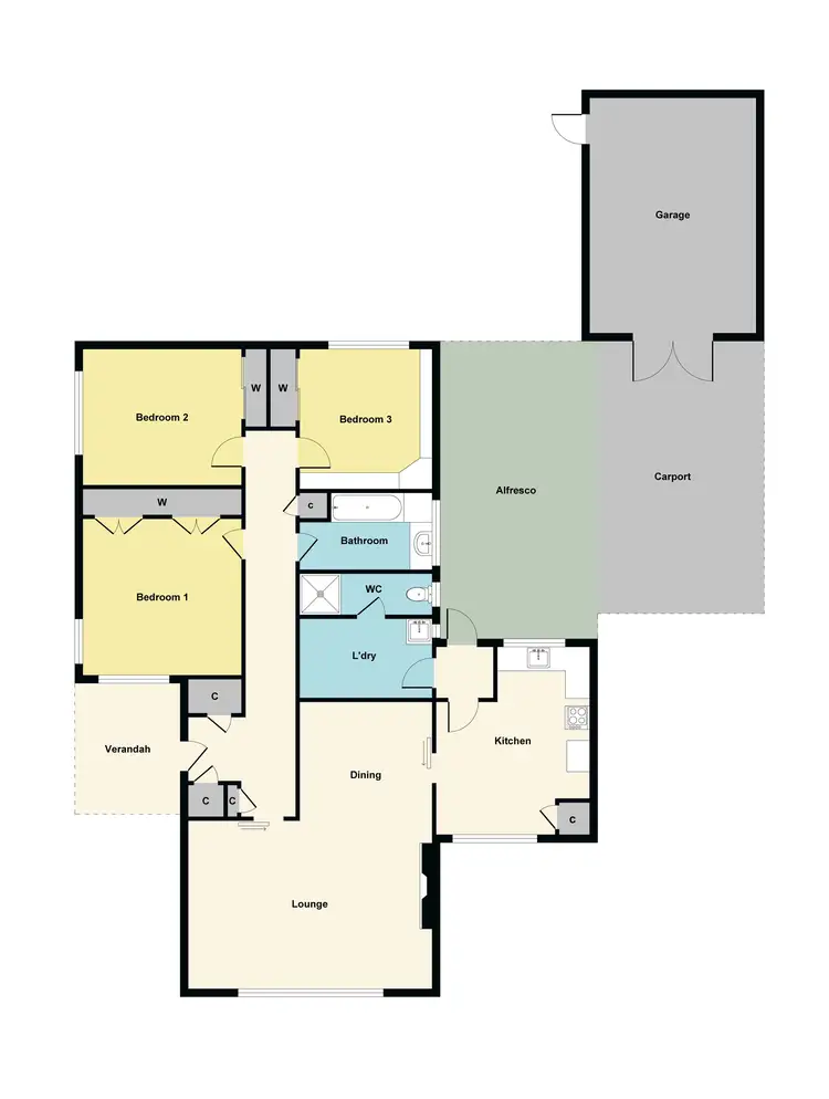 Floorplan of Homely house listing, 1 Marshall Street, Maryborough VIC 3465