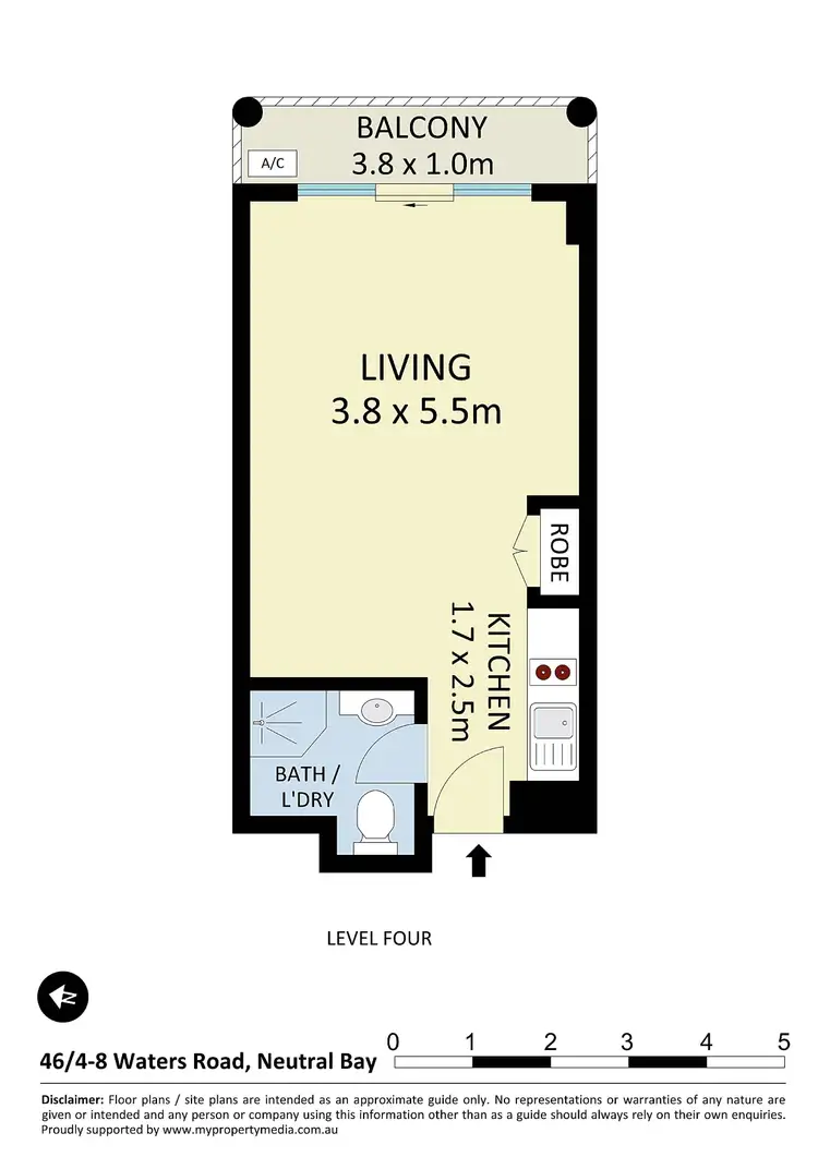 Floorplan of Homely studio listing, 46/4-8 Waters Road, Neutral Bay NSW 2089