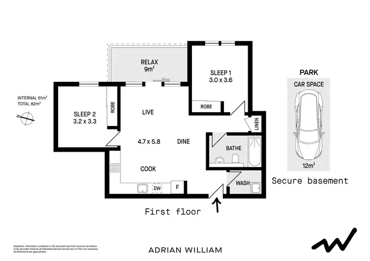 Floorplan of Homely apartment listing, 16/52 Renwick Street, Redfern NSW 2016