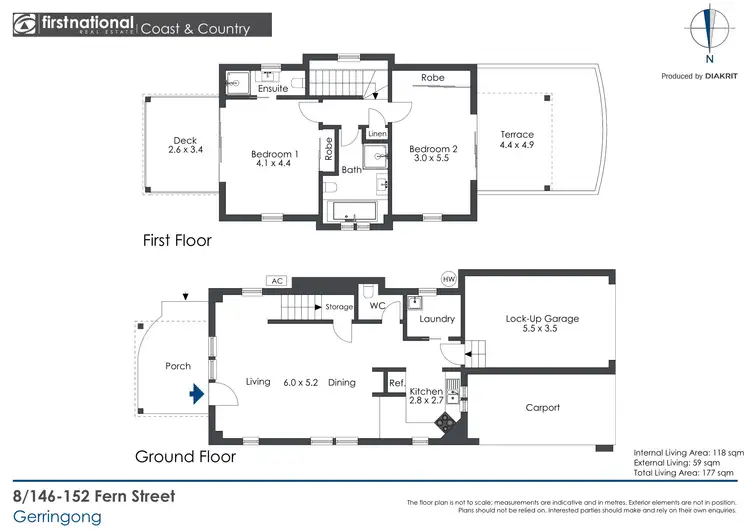 Floorplan of Homely townhouse listing, 8/146-152 Fern Street, Gerringong NSW 2534