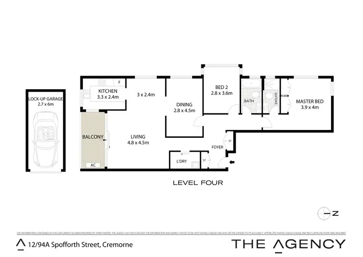Floorplan of Homely unit listing, 12/94a Spofforth Street, Cremorne NSW 2090