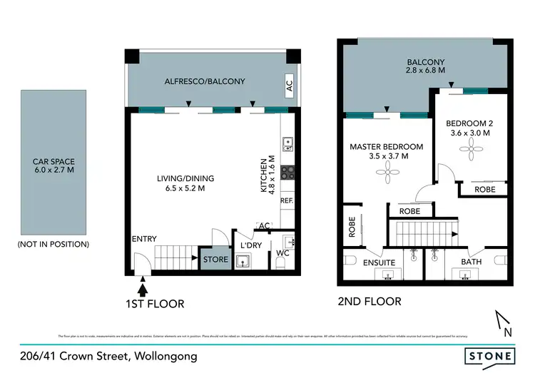 Floorplan of Homely apartment listing, 206/41 Crown Street, Wollongong NSW 2500