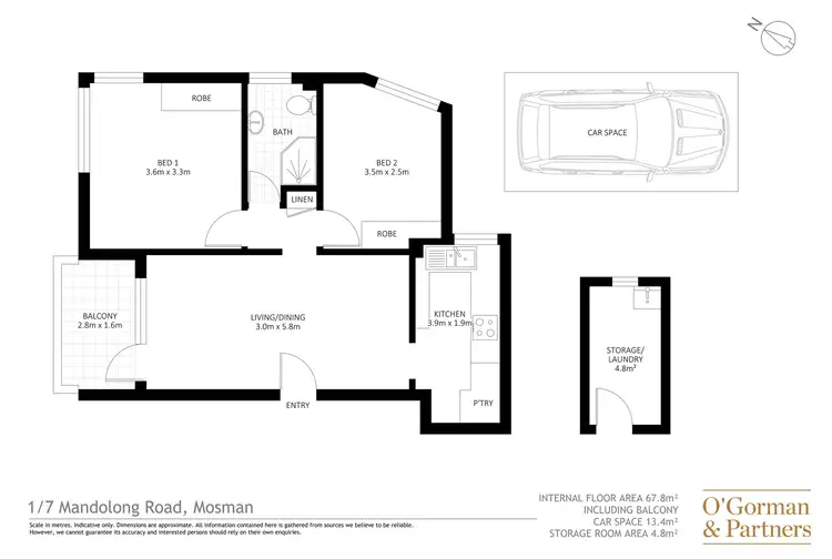 Floorplan of Homely apartment listing, 1/7 Mandolong Road, Mosman NSW 2088