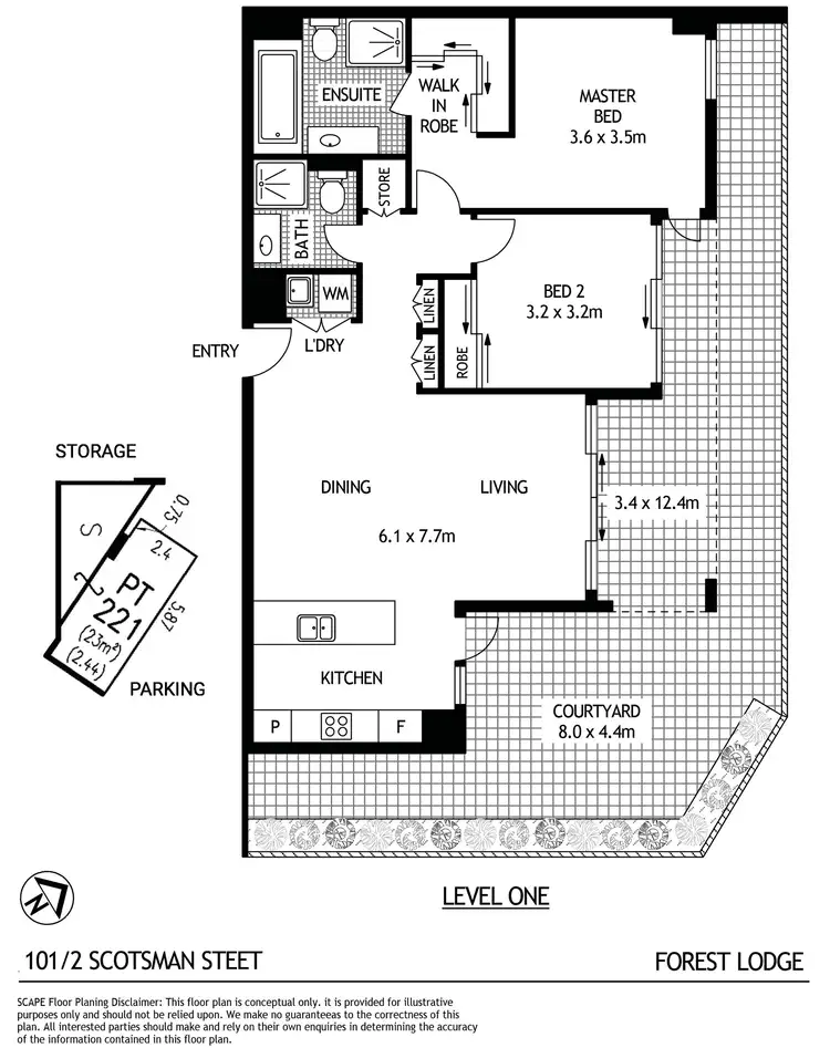 Floorplan of Homely apartment listing, 101/2 Scotsman Street, Forest Lodge NSW 2037