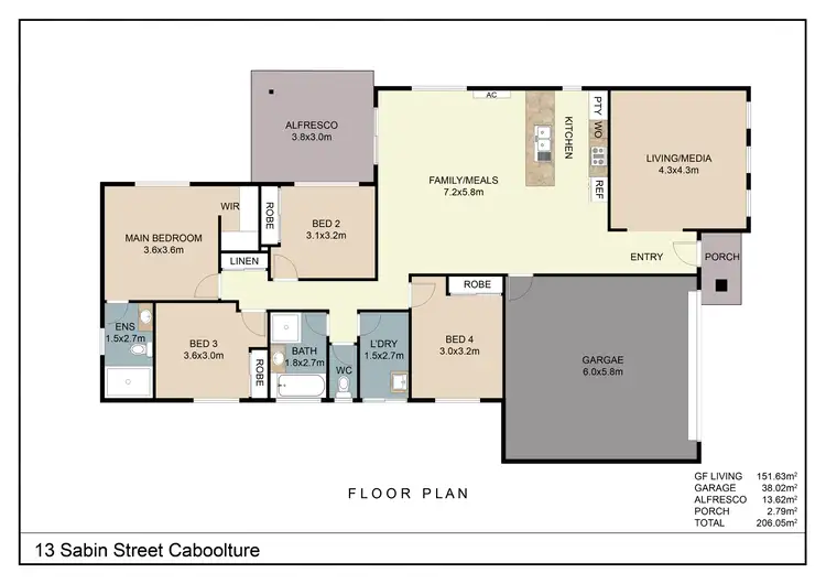 Floorplan of Homely house listing, 13 Sabin Street, Caboolture QLD 4510