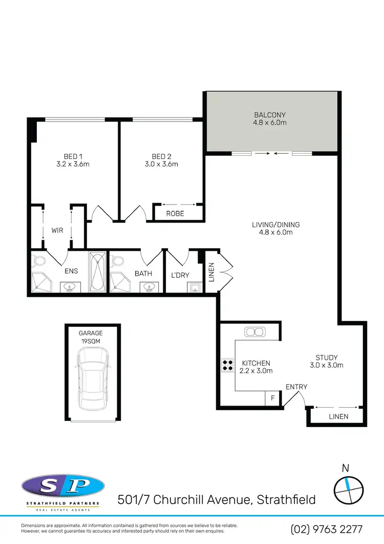 Floorplan of Homely apartment listing, 501/7 Churchill Avenue, Strathfield NSW 2135