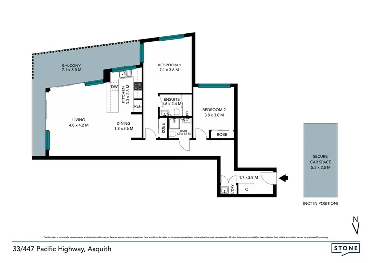 Floorplan of Homely apartment listing, 33/447 Pacific Highway, Asquith NSW 2077