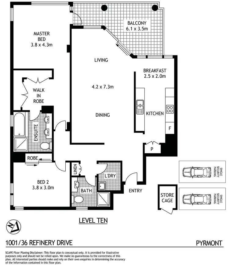Floorplan of Homely apartment listing, 1001/36 Refinery Drive, Pyrmont NSW 2009