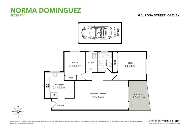 Floorplan of Homely unit listing, 6/1 Rosa Street, Oatley NSW 2223