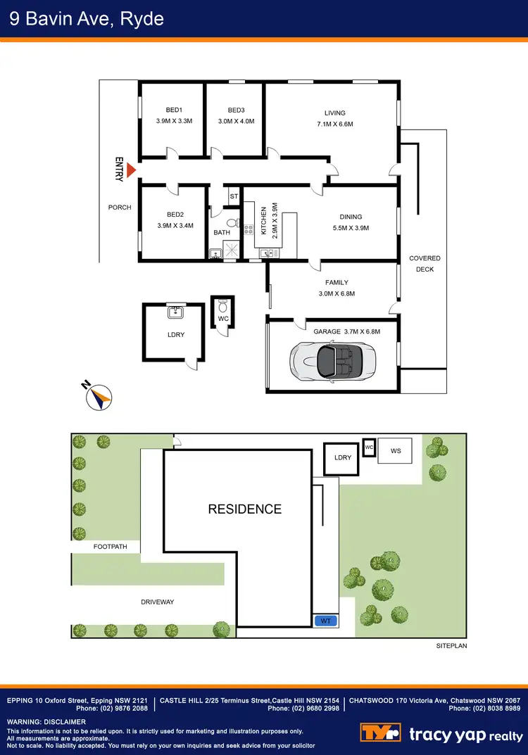 Floorplan of Homely house listing, 9 Bavin Avenue, Ryde NSW 2112