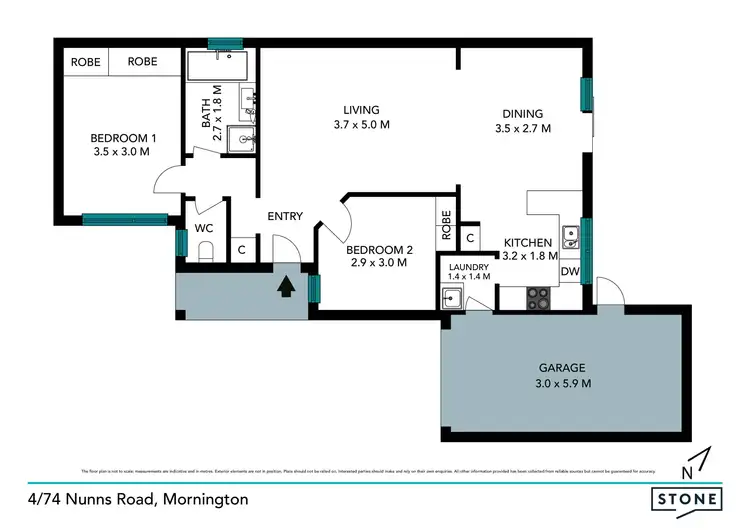 Floorplan of Homely unit listing, 4/74 Nunns Road, Mornington VIC 3931